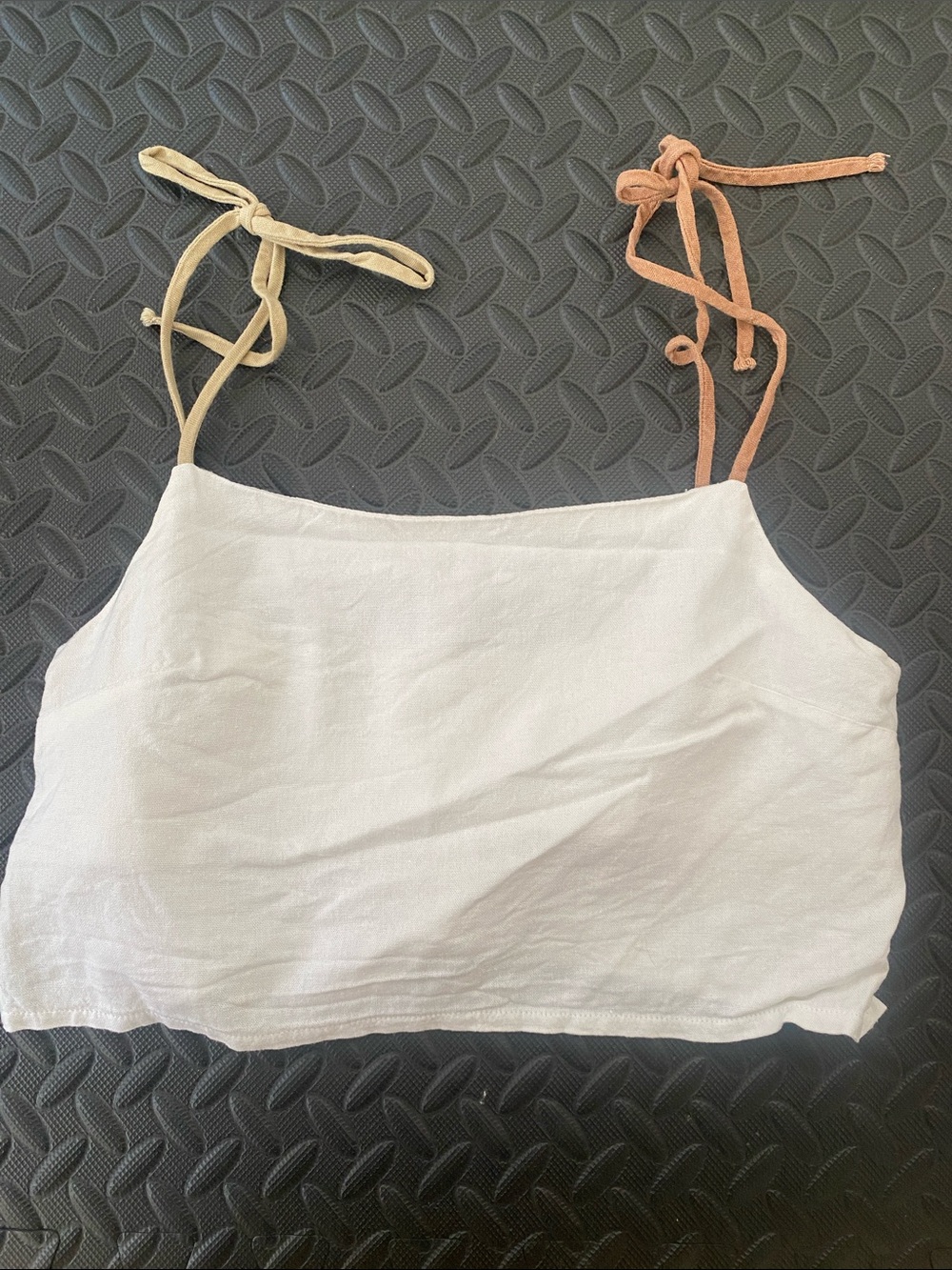 Donni Linen Crop Tank Top Sz L